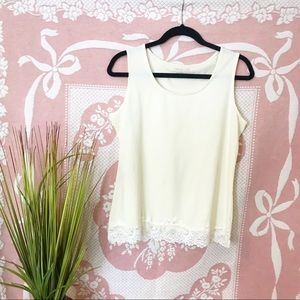 Coldwater Creek cream cotton tank top